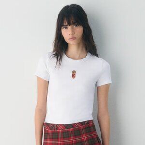 Aritizia Sunday Best Besthug Little Icon T-shirt, White w/ Dog Embroidery Icon